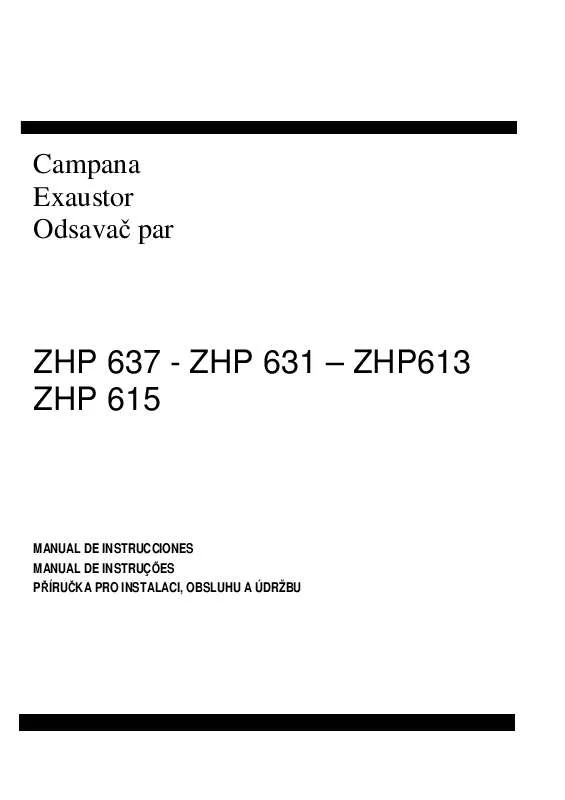 Mode d'emploi ZANUSSI ZHP637X