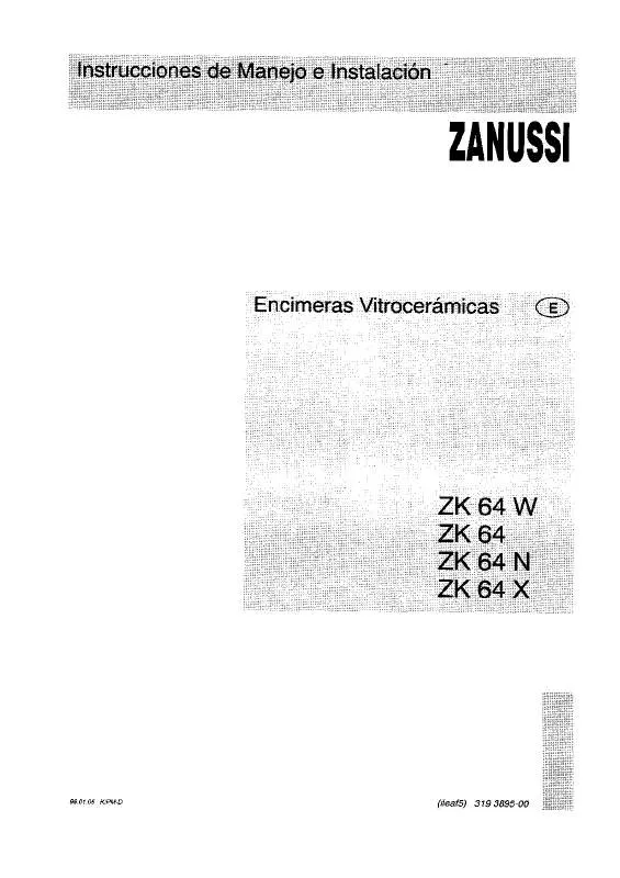 Mode d'emploi ZANUSSI ZK64W