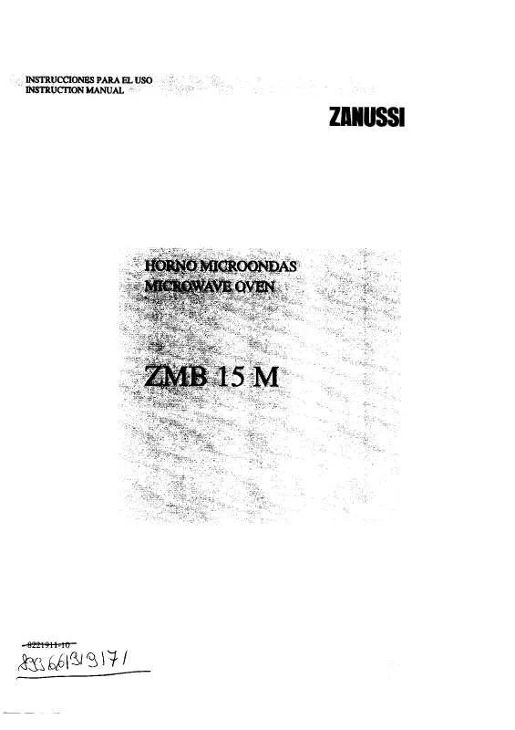 Mode d'emploi ZANUSSI ZMB 15 MX X