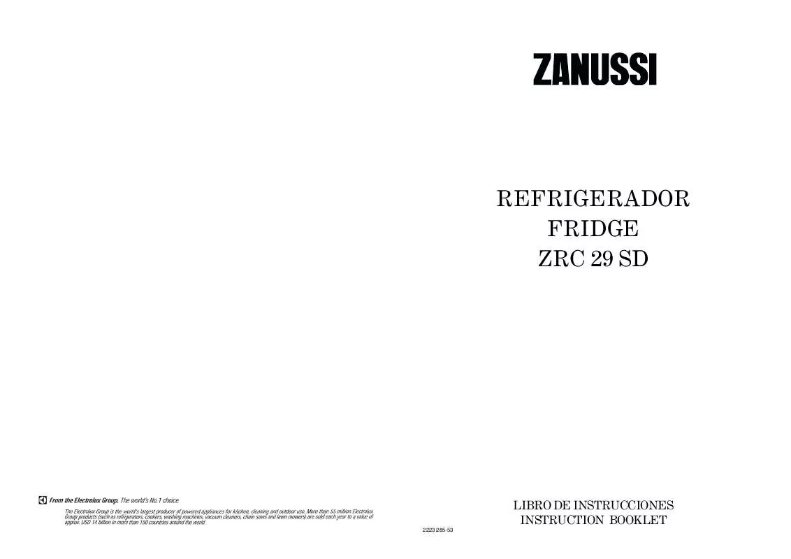 Mode d'emploi ZANUSSI ZRC29SD
