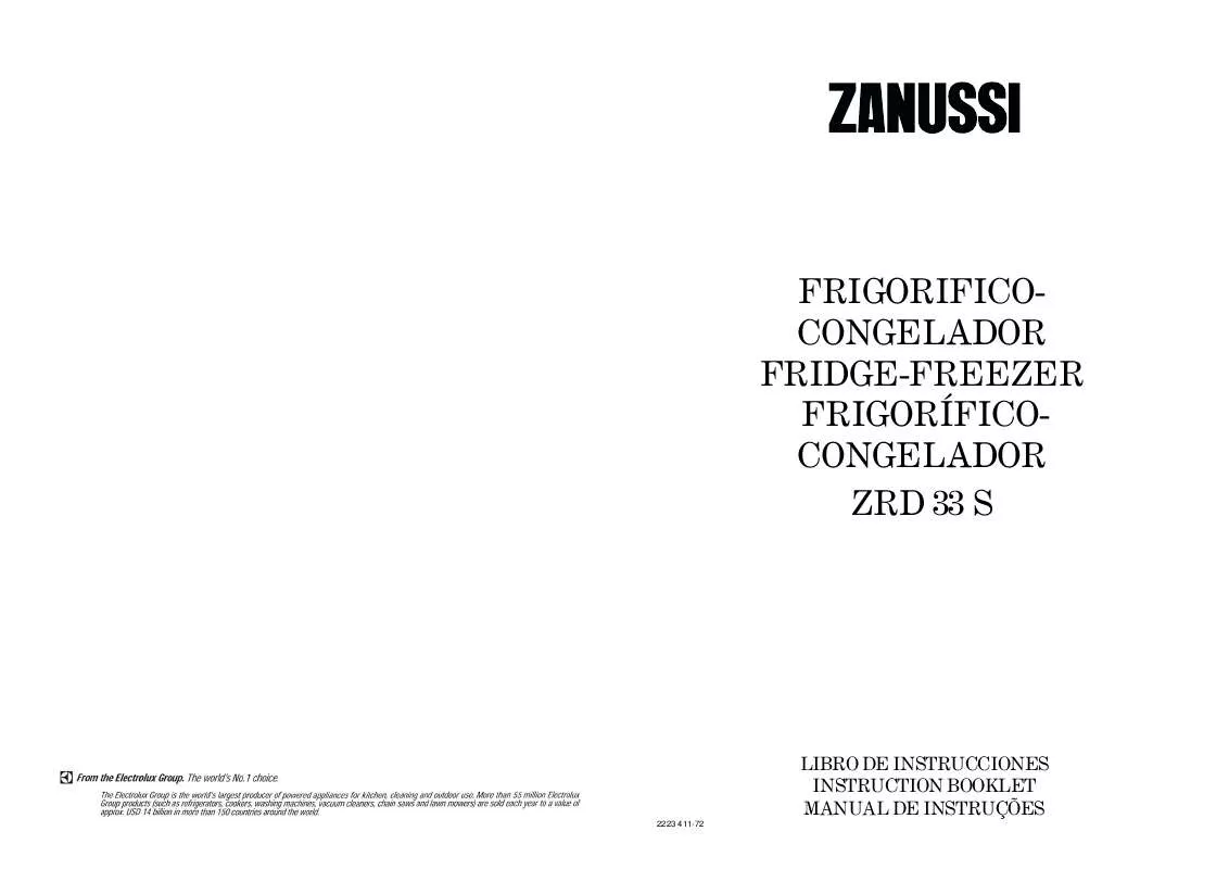 Mode d'emploi ZANUSSI ZRD33S