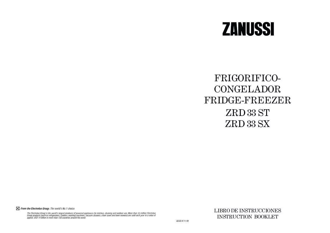 Mode d'emploi ZANUSSI ZRD33SX