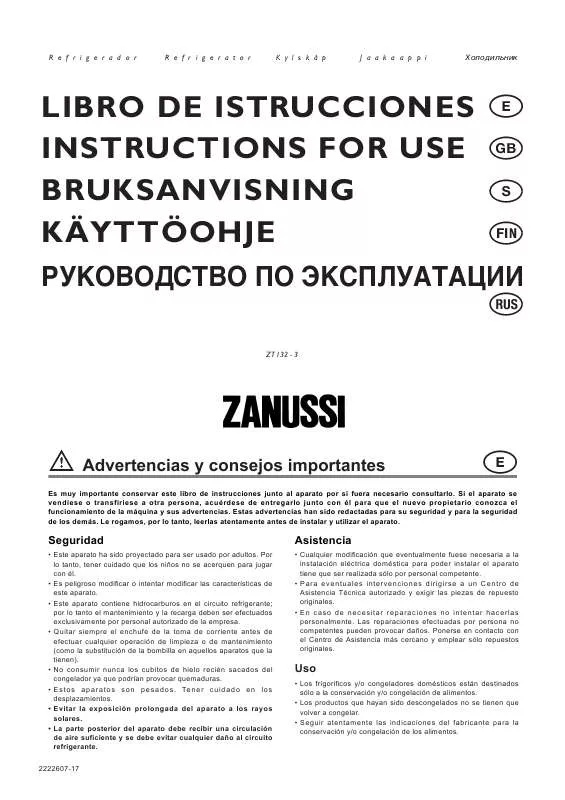 Mode d'emploi ZANUSSI ZT132-3