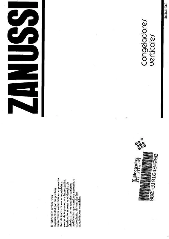 Mode d'emploi ZANUSSI ZVF50