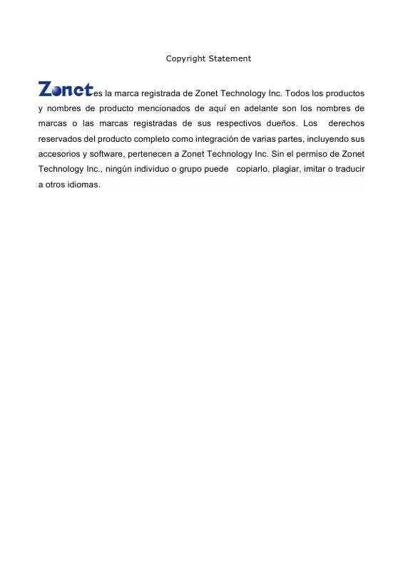 Mode d'emploi ZONET ZEW2545