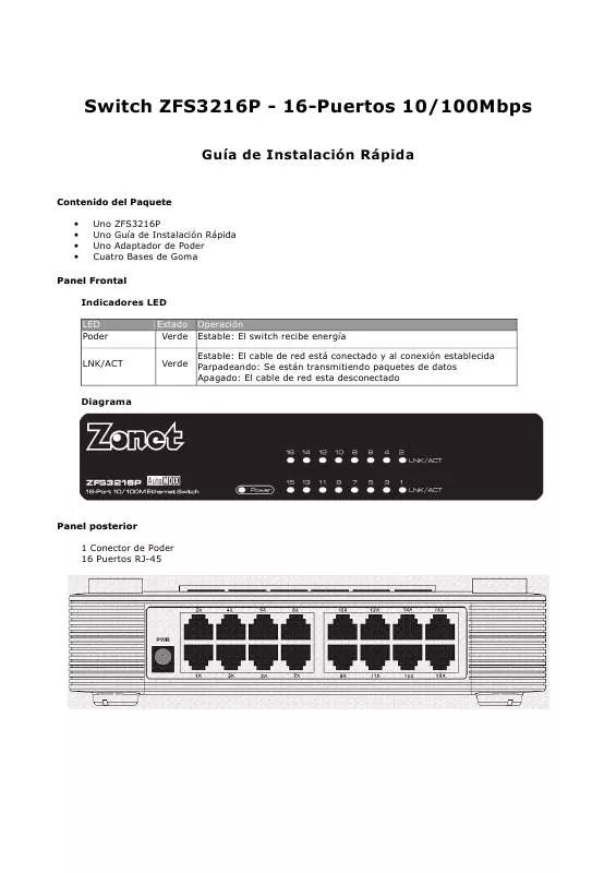 Mode d'emploi ZONET ZFS3216P