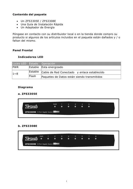Mode d'emploi ZONET ZFS3308E