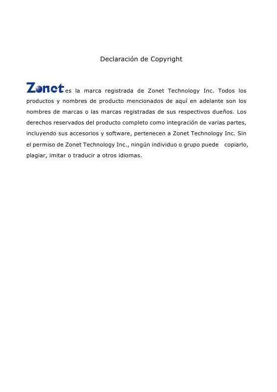 Mode d'emploi ZONET ZSR1134WE