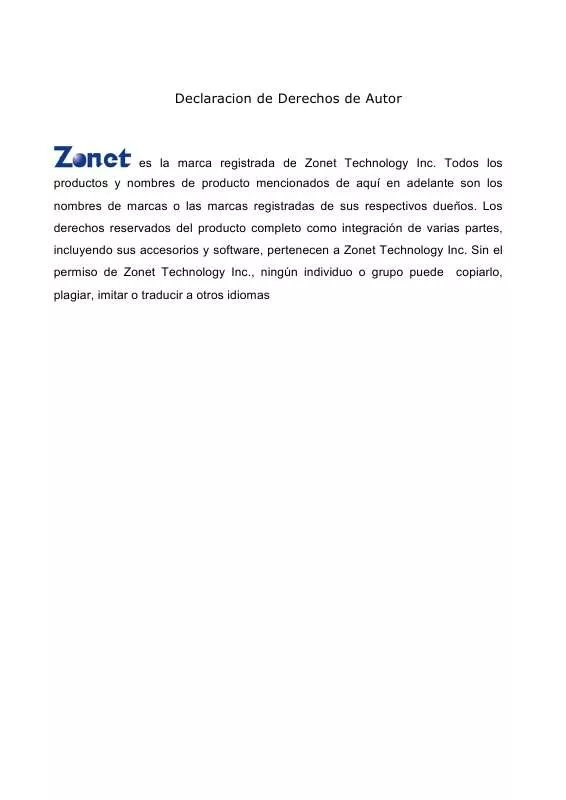 Mode d'emploi ZONET ZSR4134WE