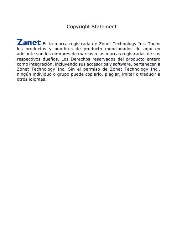Mode d'emploi ZONET ZSR4174WE