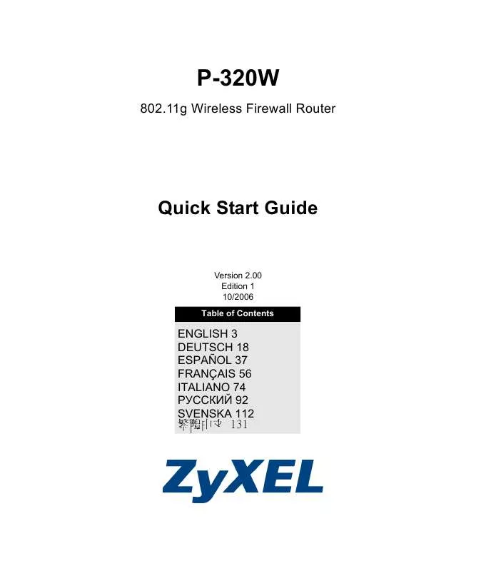 Mode d'emploi ZYXEL P-320W