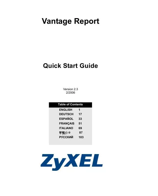 Mode d'emploi ZYXEL VANTAGE REPORT