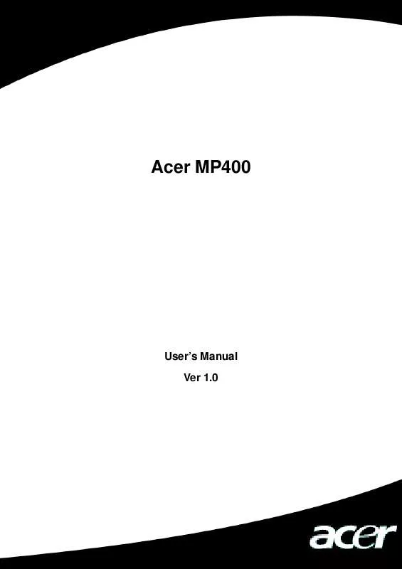 Mode d'emploi ACER MP-400