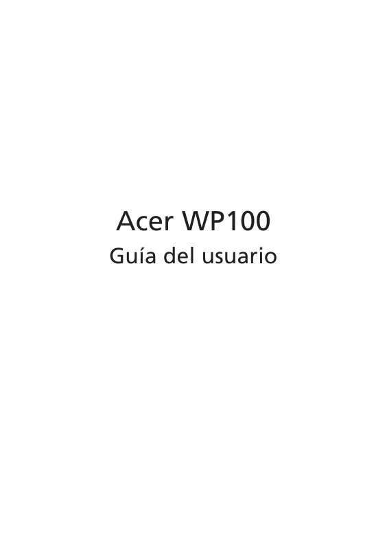 Mode d'emploi ACER WP-100