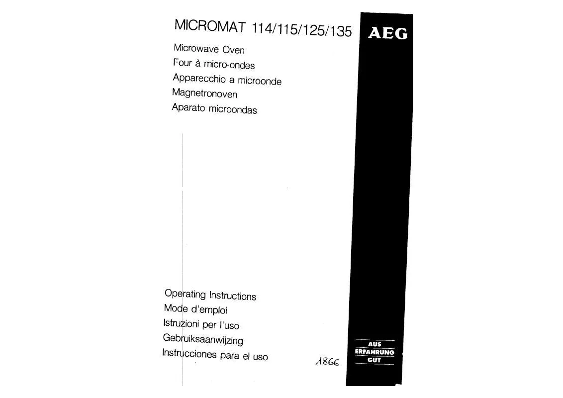 Mode d'emploi AEG-ELECTROLUX MC125-W-EURO