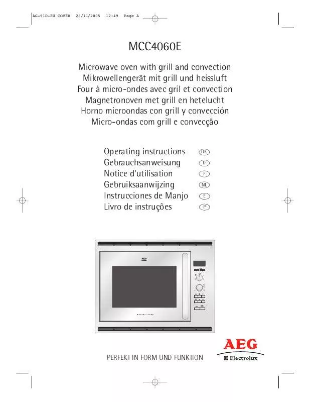 Mode d'emploi AEG-ELECTROLUX MCC4060E