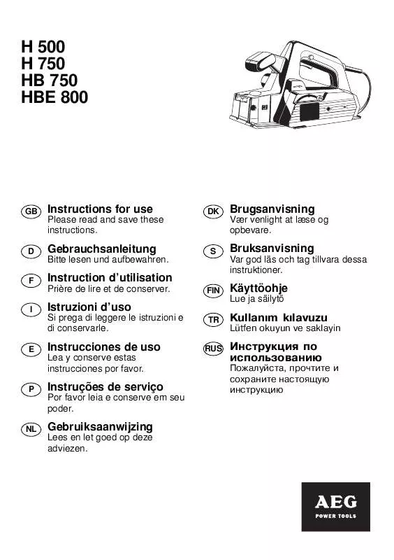 Mode d'emploi AEG H 750