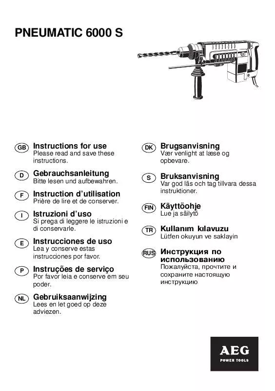 Mode d'emploi AEG PNEUMATIC 6000 S