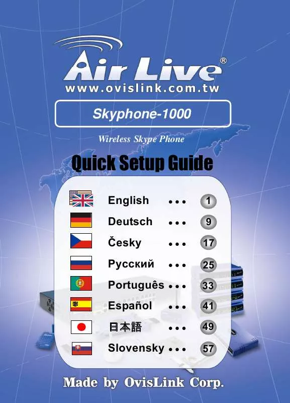 Mode d'emploi AIRLIVE SKYPHONE-1000