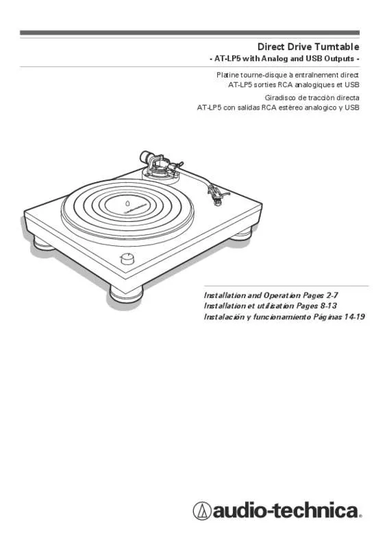 Mode d'emploi AUDIO TECHNICA ATLP5