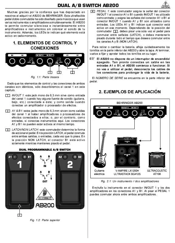 Mode d'emploi BEHRINGER AB200