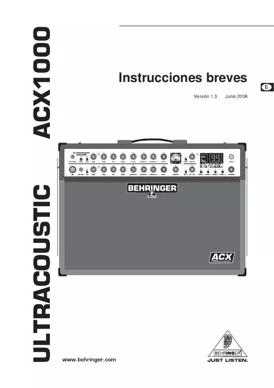 Mode d'emploi BEHRINGER ACX1000