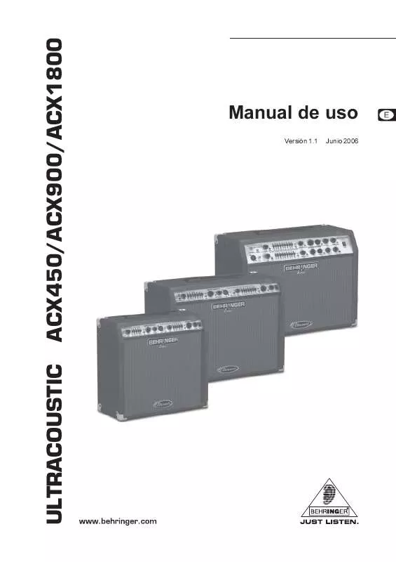 Mode d'emploi BEHRINGER ACX1800