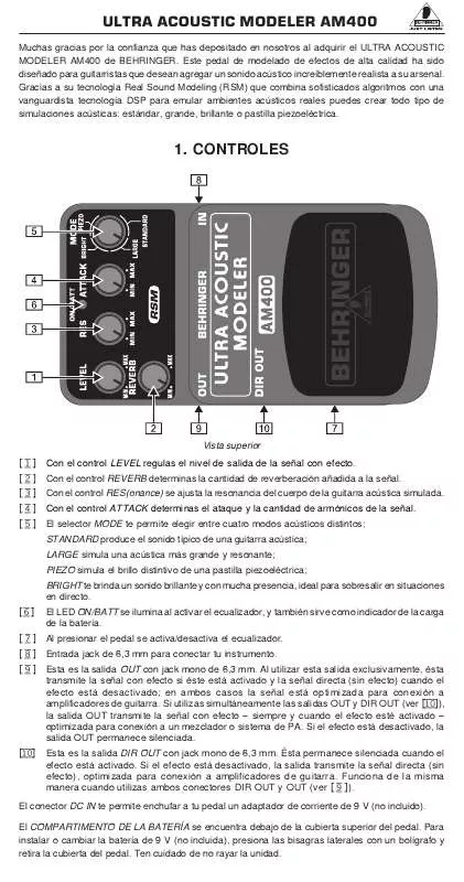 Mode d'emploi BEHRINGER AM400