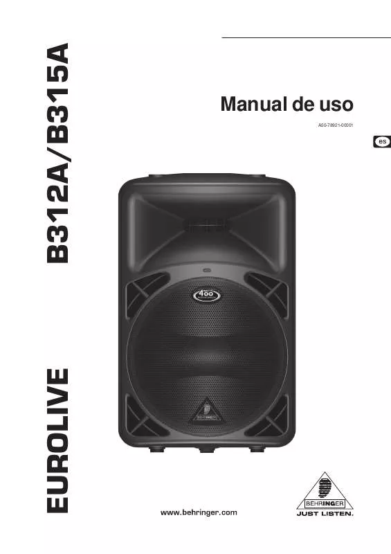 Mode d'emploi BEHRINGER B315A