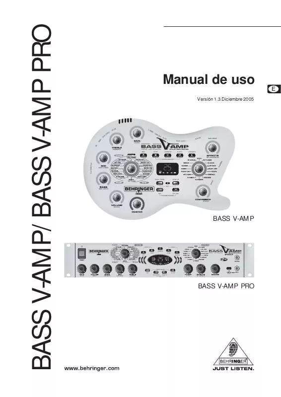 Mode d'emploi BEHRINGER BASS V-AMP