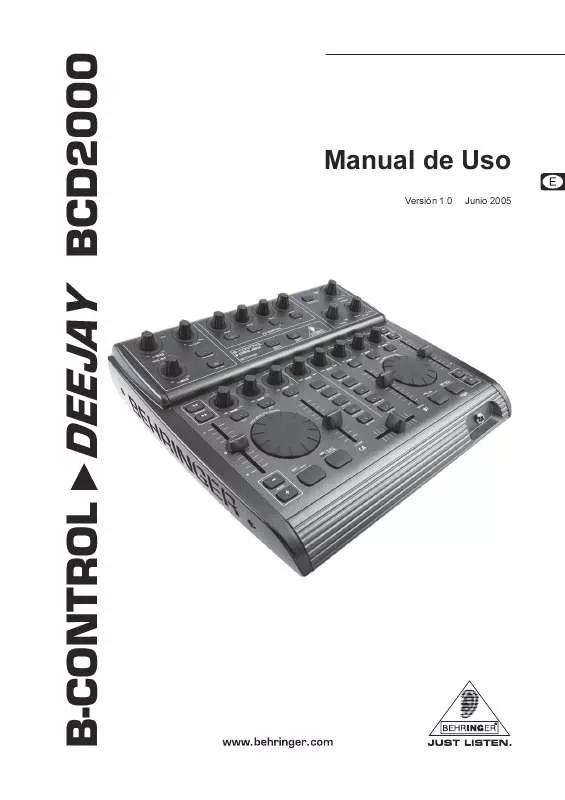 Mode d'emploi BEHRINGER BCD2000