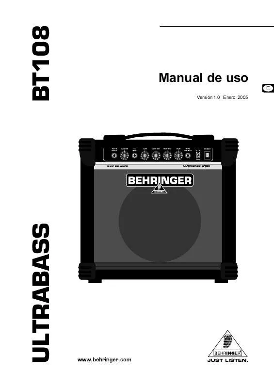 Mode d'emploi BEHRINGER BT108