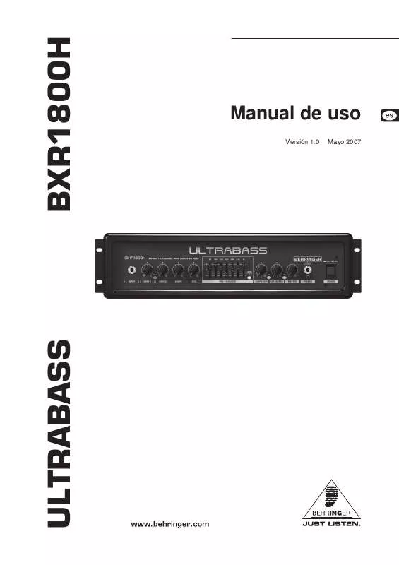 Mode d'emploi BEHRINGER BXR1800H