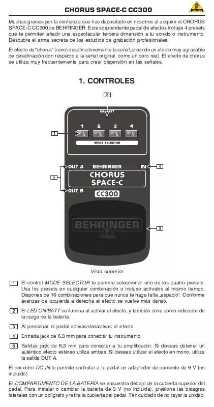 Mode d'emploi BEHRINGER CC300