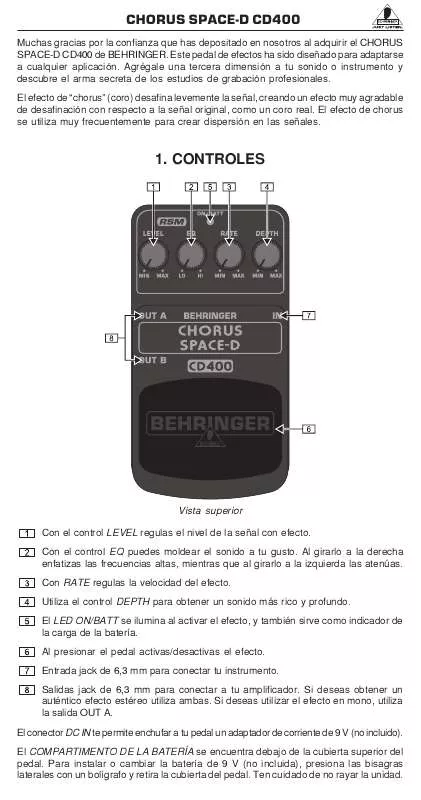 Mode d'emploi BEHRINGER CD400