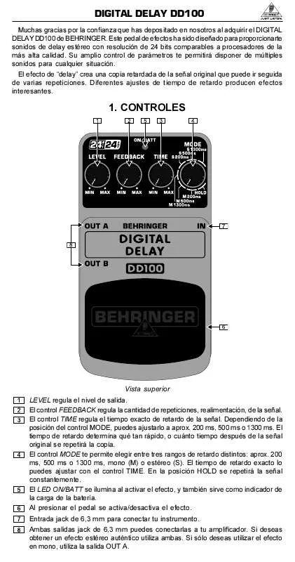 Mode d'emploi BEHRINGER DD100