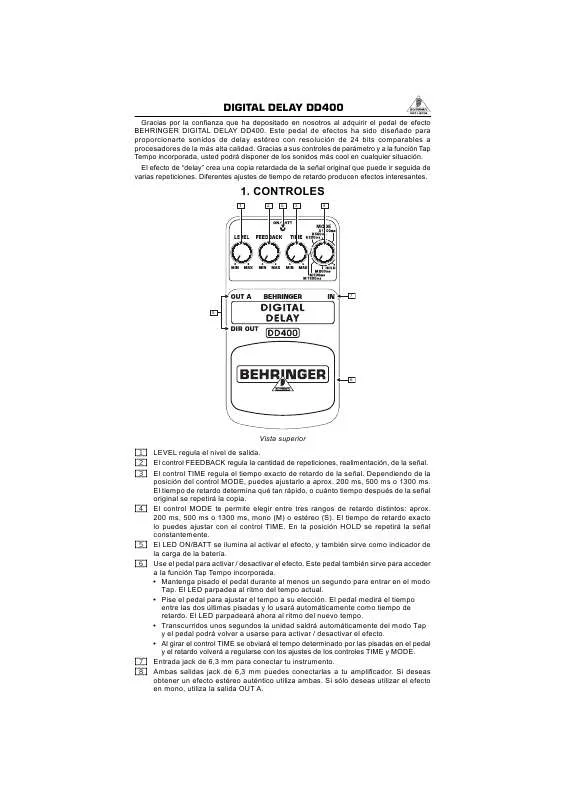 Mode d'emploi BEHRINGER DD400