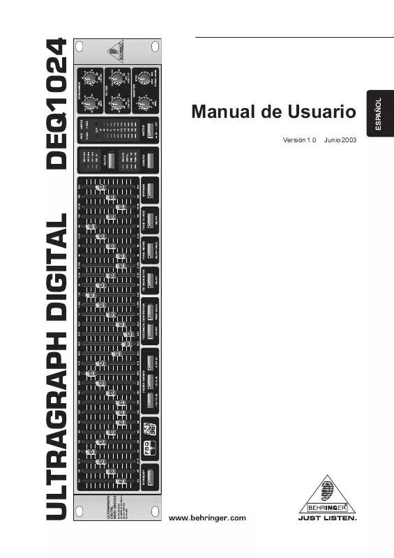 Mode d'emploi BEHRINGER DEQ1024