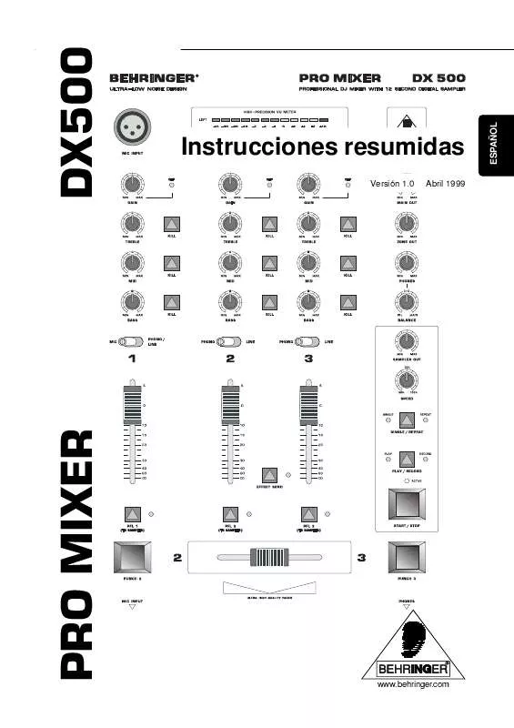 Mode d'emploi BEHRINGER DX500