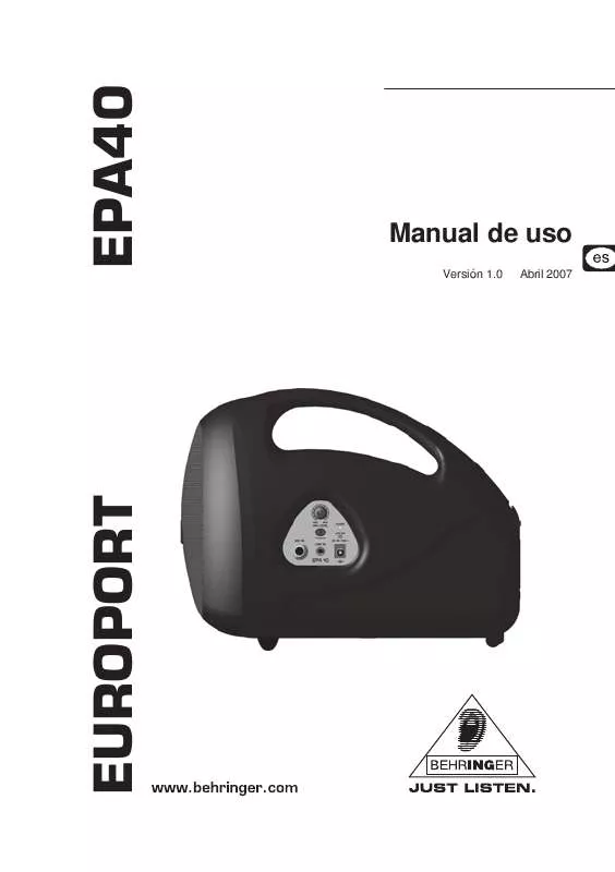 Mode d'emploi BEHRINGER EPA40