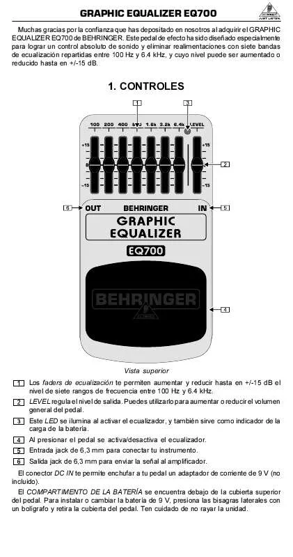 Mode d'emploi BEHRINGER EQ700