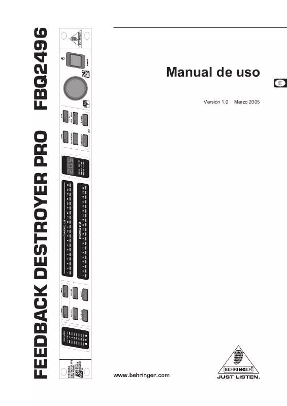 Mode d'emploi BEHRINGER FBQ2496