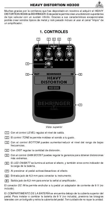 Mode d'emploi BEHRINGER HD300