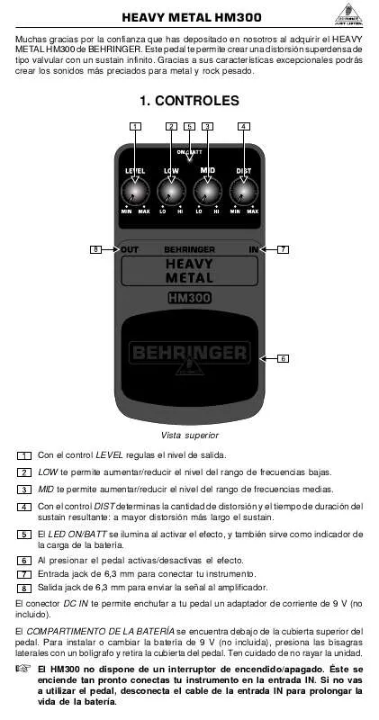 Mode d'emploi BEHRINGER HM300