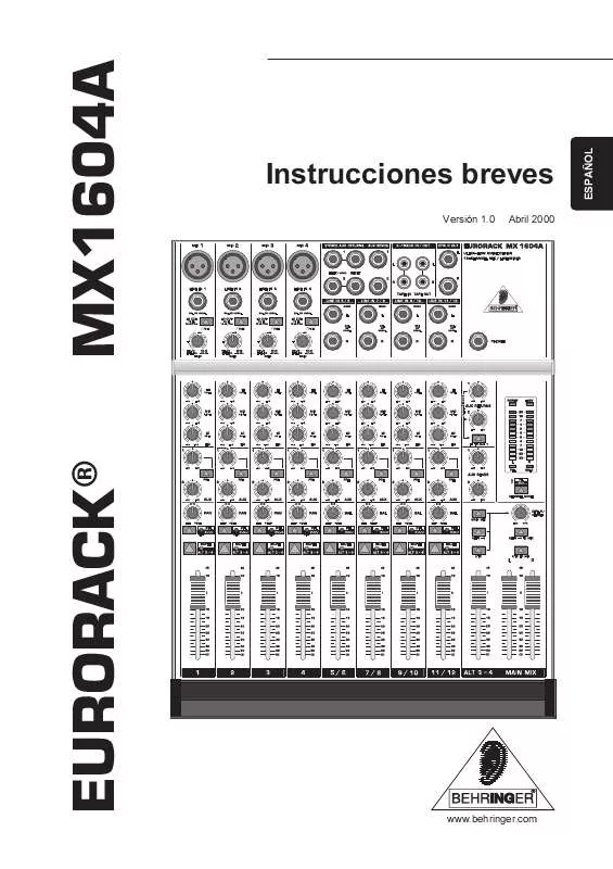 Mode d'emploi BEHRINGER MX1604A