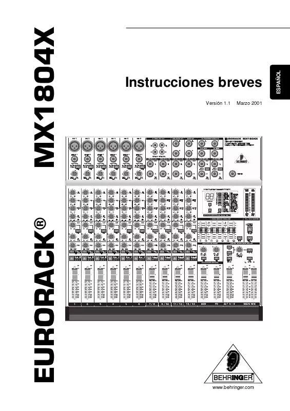 Mode d'emploi BEHRINGER MX1804X