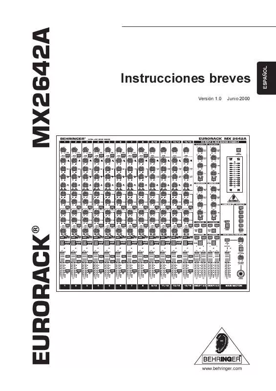 Mode d'emploi BEHRINGER MX2642A