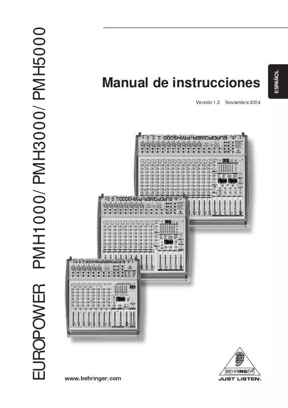 Mode d'emploi BEHRINGER PMH1000