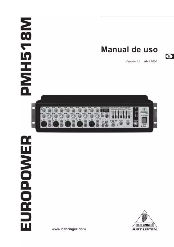 Mode d'emploi BEHRINGER PMH518M