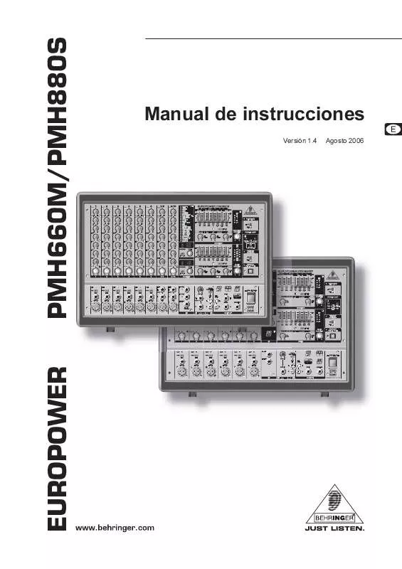 Mode d'emploi BEHRINGER PMH660M